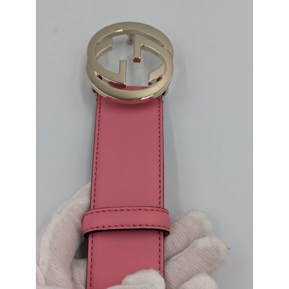 Gucci Women’s Moon Calfskin Interlocking GG Belt Glossy Pink 80cm 546386 main image 7